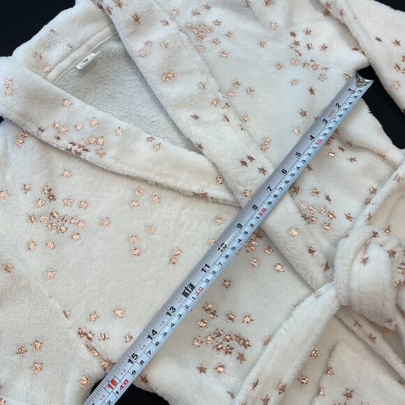 ~ Crewcuts Med Fleece Robe Kids Rose Gold Stars Cream Ivory Girl's Copper J.Crew - Picture 15 of 16